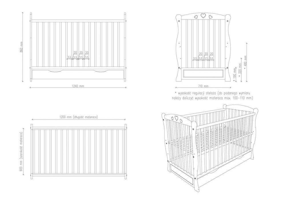 Łóżeczko niemowlęce Basia