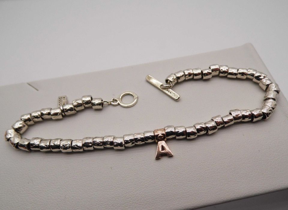 DODO MARIANI Srebrna bransoletka z literką A 19 cm.