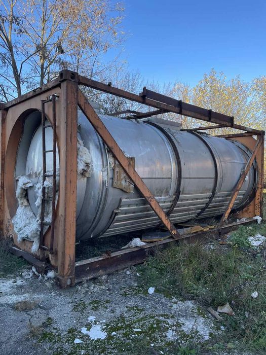 Танк контейнер 20 футов  без утеплителя пищевая нержавеюйка 20м.куб.