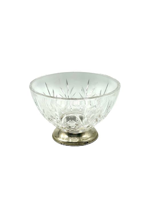 Taça de cristal com base de prata
