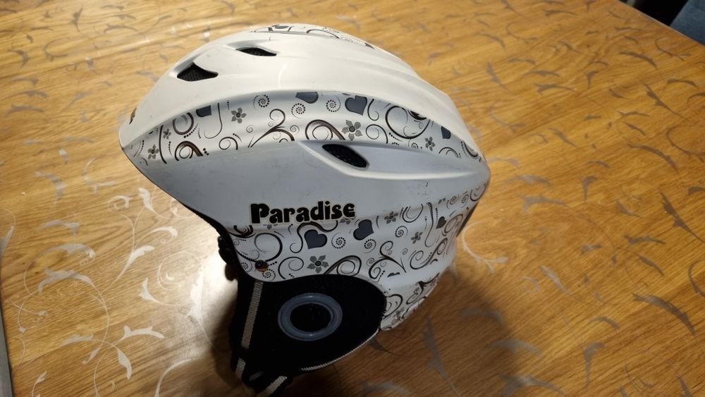 Kask narciarski dziewczęcy biały XS 48-52cm