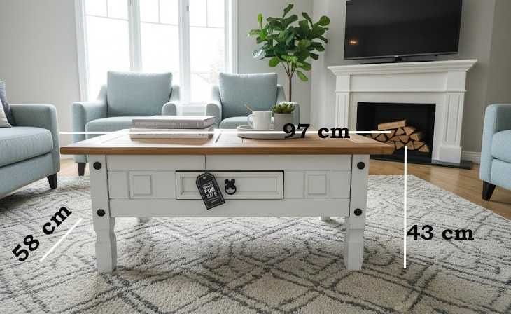 Stylowa ława, stolik kolonialny