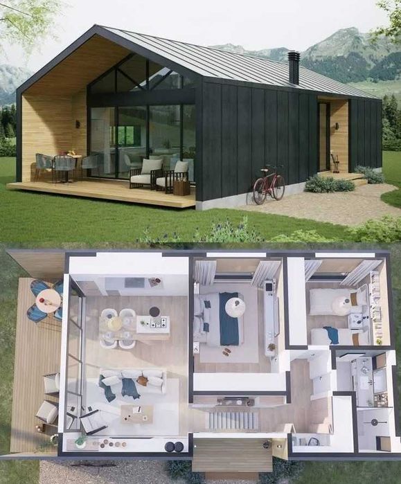 Casas Pré-Fabricadas T0 a T6 | Chave na Mão Bungalows Modernos com Painéis Solares