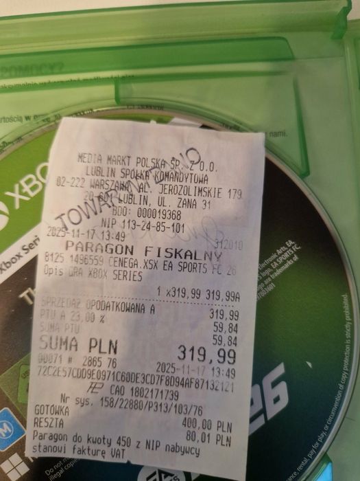 Gra na konsole x box  fc26 fifa