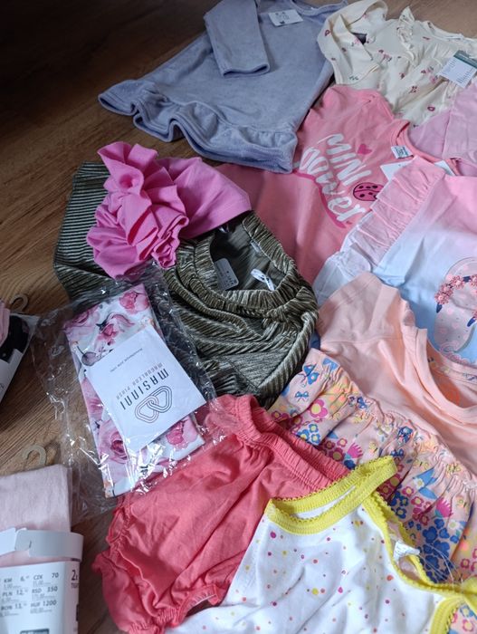 23 szt!Nowa paczka ubranek,uwaga!bez kocyk+miś Smiki dziewczynka