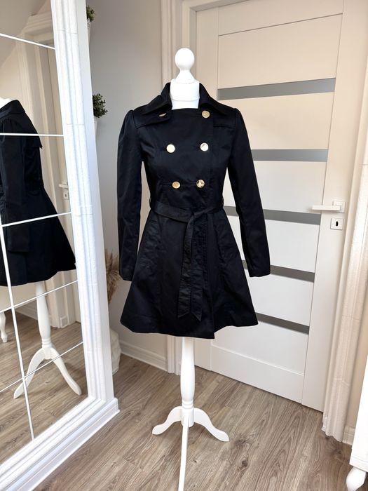 Trencz płaszcz H&M czarny nowy 34/36