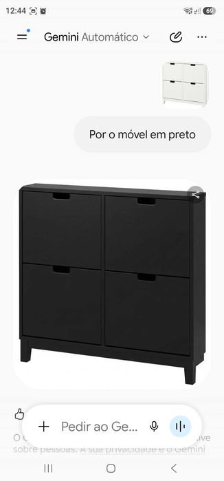 Móvel sapateira preto