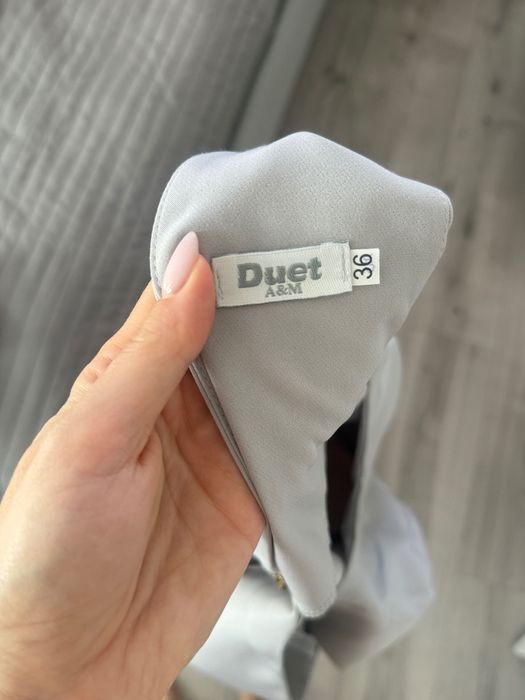 Szaro-różowa sukienka rozmiar S