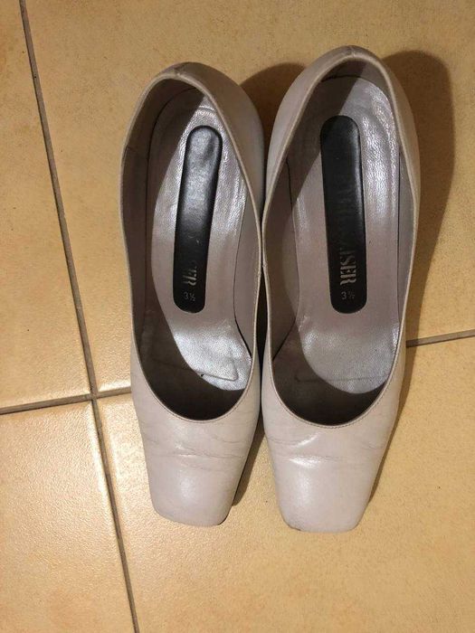 Туфлі з натуральної шкіри білі  для нареченої весільні 37 розмір