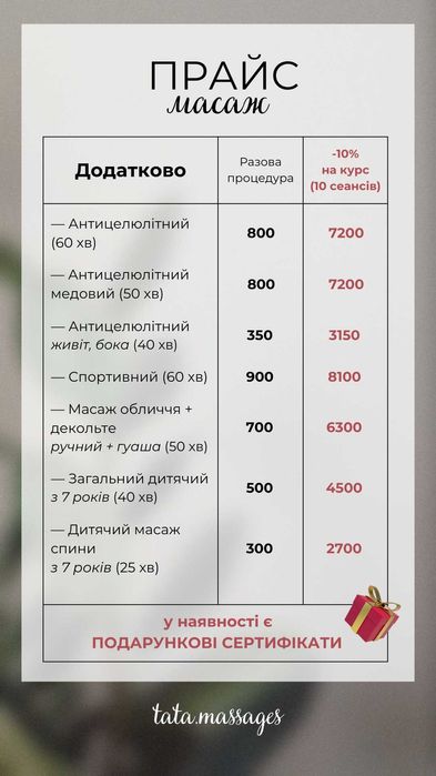 Масаж - Масажист - Гатне - Чабани / Массаж - Массажист - Гатное