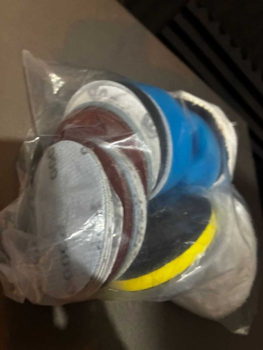 conjunto de discos de lixa e almofadas de polimento
