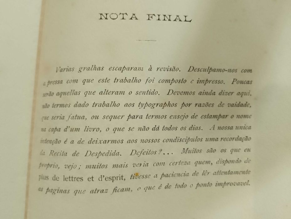 Recita despedida Curso 5º Anno Juridico 1917/1918 Infanta Semsaboria