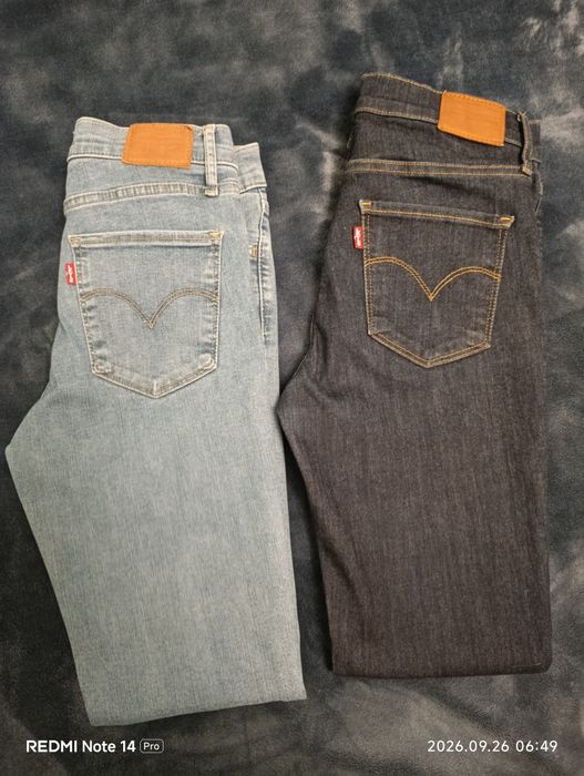 2 pary spodni Levi's 720 Hight Rise Super Skinny W27 - jasne i ciemne