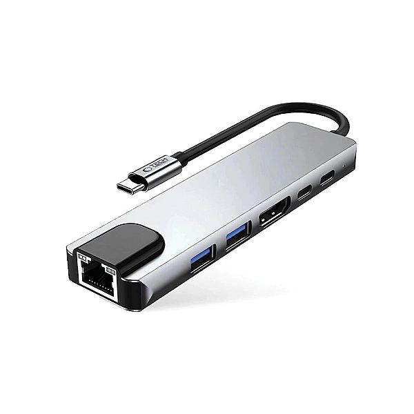 Adapter Tech-Protect HB02 HUB Adapter 6w1 USB-C + USB2.0 + USB3.0 + HD