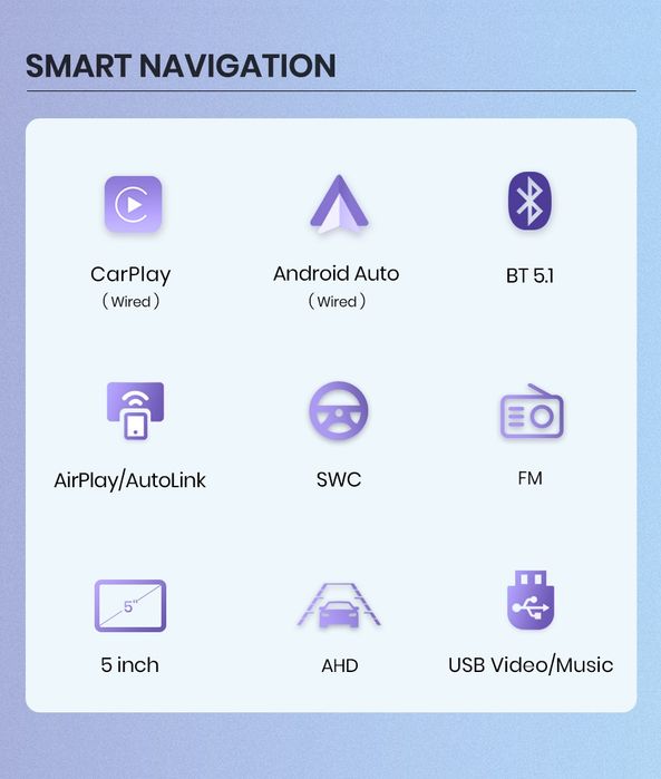 Rádio 1din 5 polegadas CARPLAY Android auto VW Peugeot Honda Kia NOVO