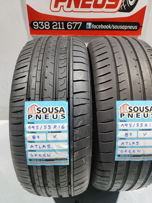 2 pneus semi novos 195-55R16 Atlas - Oferta dos portes