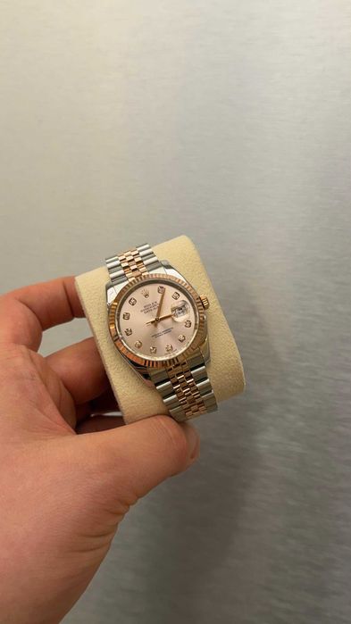 Zegarek Rolex Datejust 36 różowa tarcza z diamentami