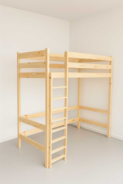 Łóżko piętrowe antresola 90x200 80x200 wysokie solidne sosna białe