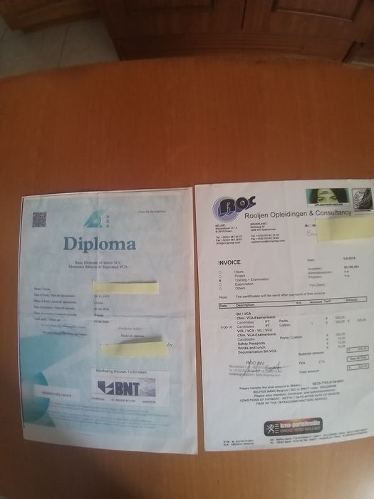 Passaporte de segurança Testes de VCA ,basico e supervisor tubistas