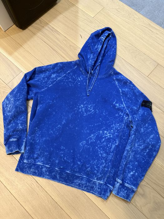 100% Оригінал Stone Island Off Dye Treatment Hoodie blue xl