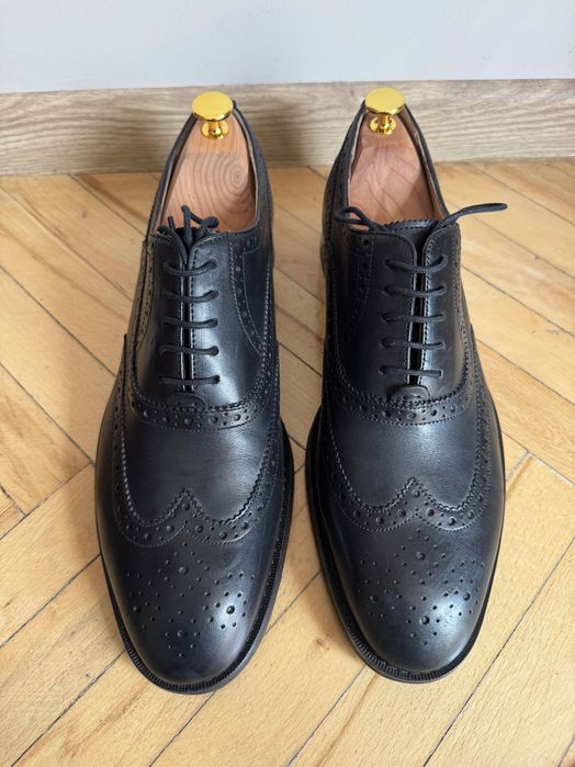Ted Baker – czarne oxfordy brogsy skórzane | stan niemal jak nowy | Rozmiar 44,5/45