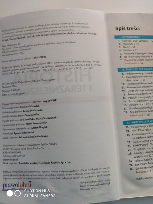 Podręcznik Historia i teraźniejszość (HiT). Zakres podstawowy. WSiP