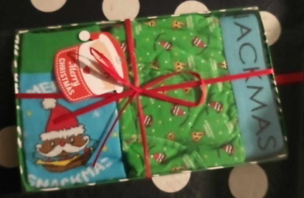 Conjunto boxer e meias de natal