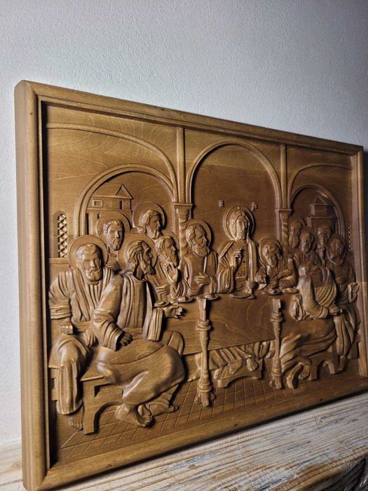 Тайна вечеря . Різьба .Панно. Картина