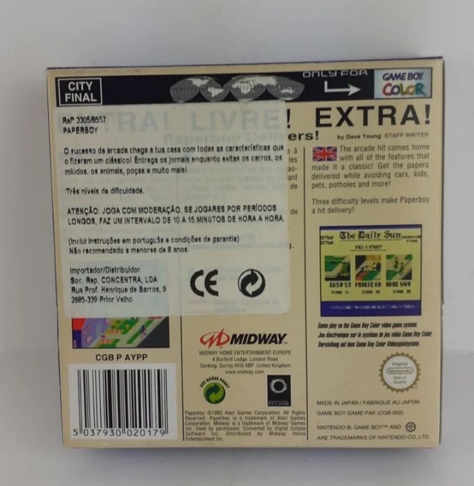 Paperboy game boy color