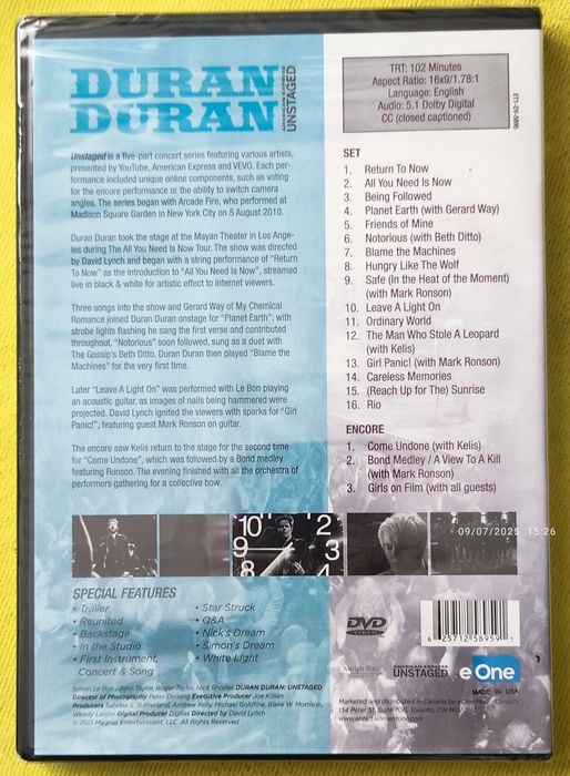 Duran Duran - Unstaged DVD