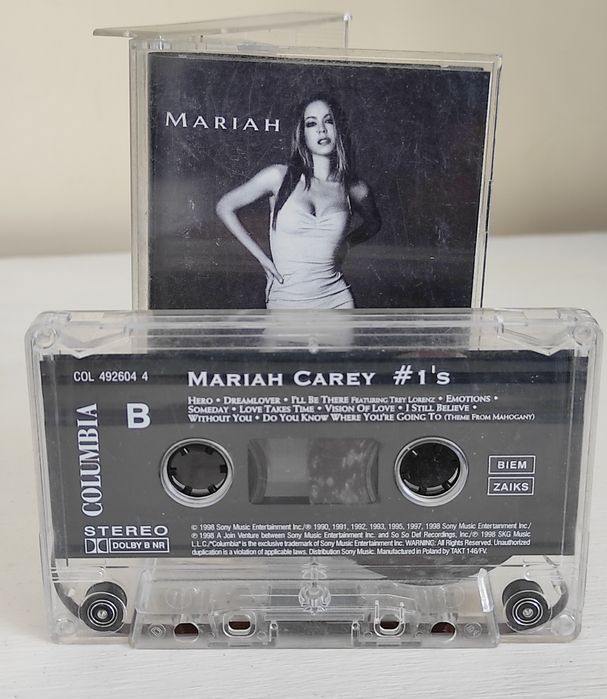Kaseta magnetofonowa Mariah Carey "#1's"Oryginalna, używana.