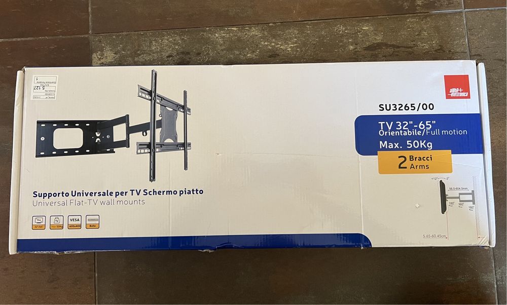 Suporte Lcd/Led 32/65" -2º/+12º Vesa 600/400 50kg ( Novo )