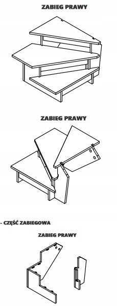 Schody zębinowe zabiegowe buk/ inox