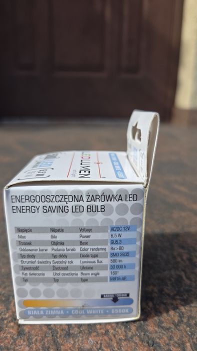 Żarówki LED MR16 GU5.3 12 V 6,5 W – 2 sztuki