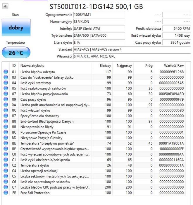 Dysk twardy Seagate 500 GB SSHD 2,5 cala