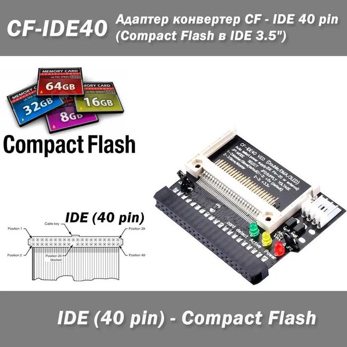 Адаптер Compact Flash CF на 3.5 IDE для ПК