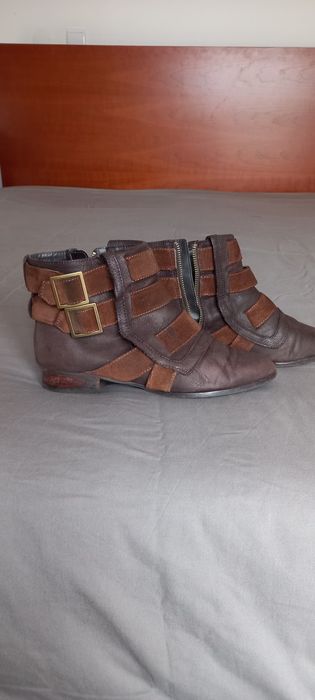 Botas pele castanha ZARA Collection