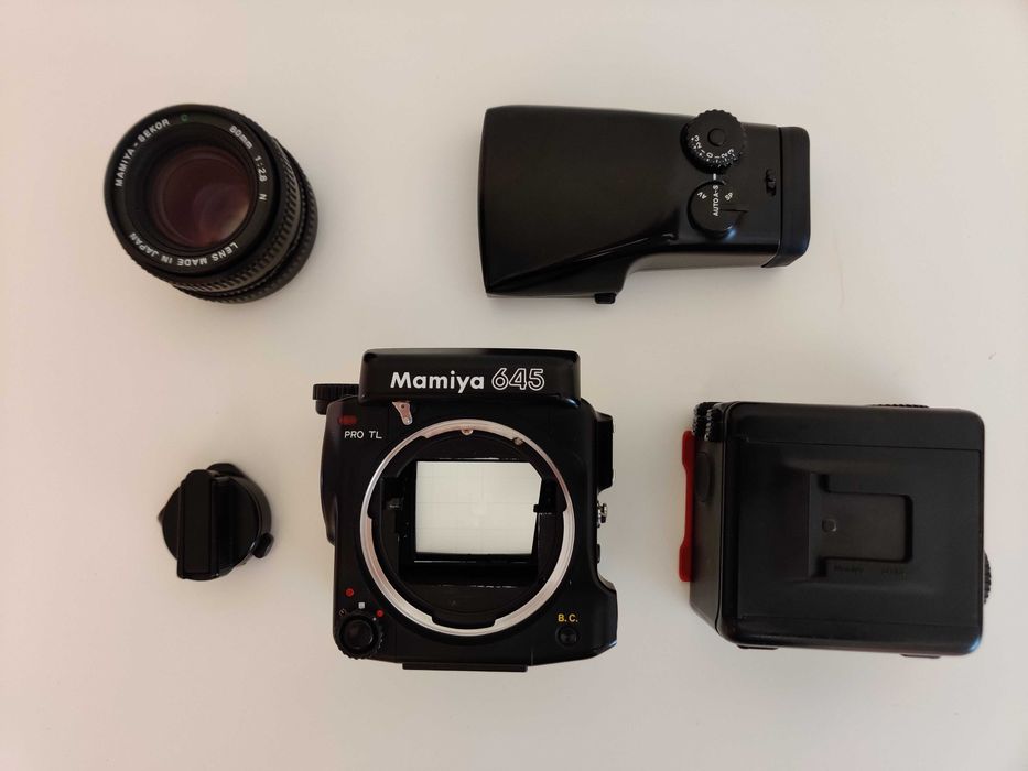 Mamiya 645 PRO TL + objectiva 80mm 2.8 + cabo disparador