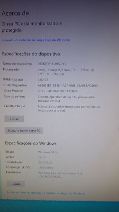PC desktop Core2Duo E7500 2.9GHz