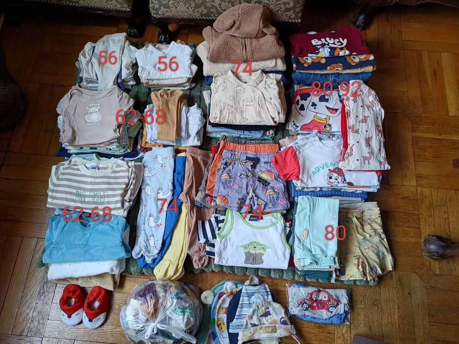 Ubranka dla niemowlaka 56-92 paczka paka mix stan bdb! Ponad 100 sztuk
