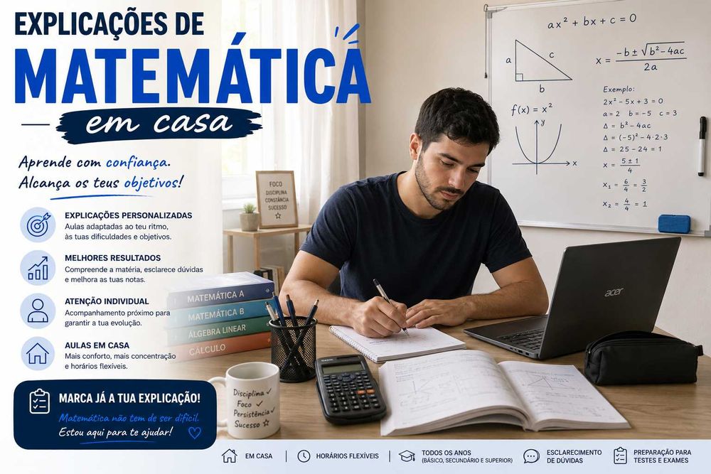 Explicações de Matemática Paramos / Esmoriz/ Espinho 5° ao 12° ano