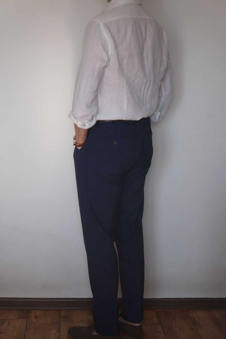 Letnia koszula Massimo Dutti 100% Len Biała Letnie Stylizacje Stan Idealny