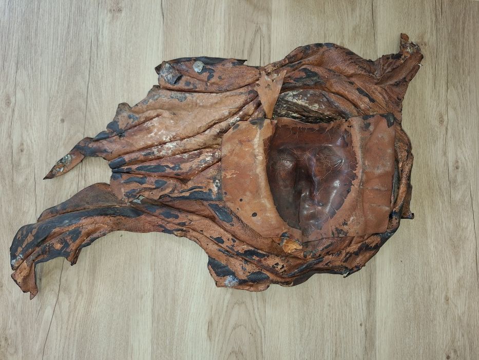 Máscara decorativa em pele