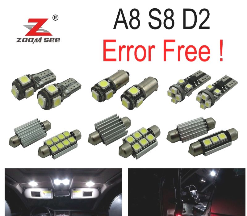 KIT COMPLETO DE 29 LÂMPADAS LED INTERIOR PARA 1997-2002 AUDI A8 S8 D2