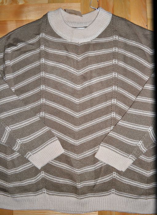 8^ Bonprix ciepły elegancki sweter w paski  52/54