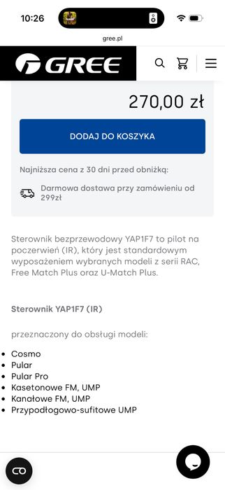 Pilot Sterownik bezprzewodowy YAP1F7