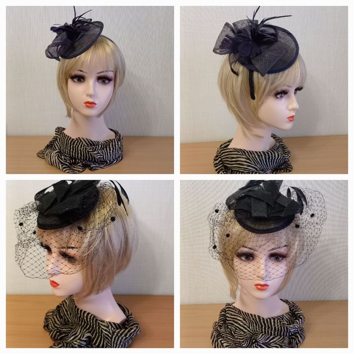 Шляпка вуалетка на заколке и обоуче