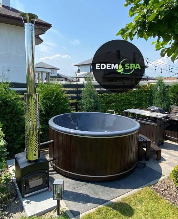 Спа купіль з джакузі! Чан на дровах! Вуличне джакузі! Виробництво