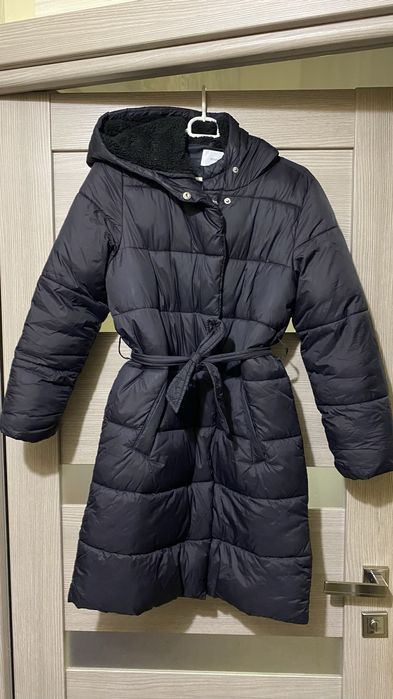 тепле пальто для дівчинки reserved 140-146 зимове стьобане