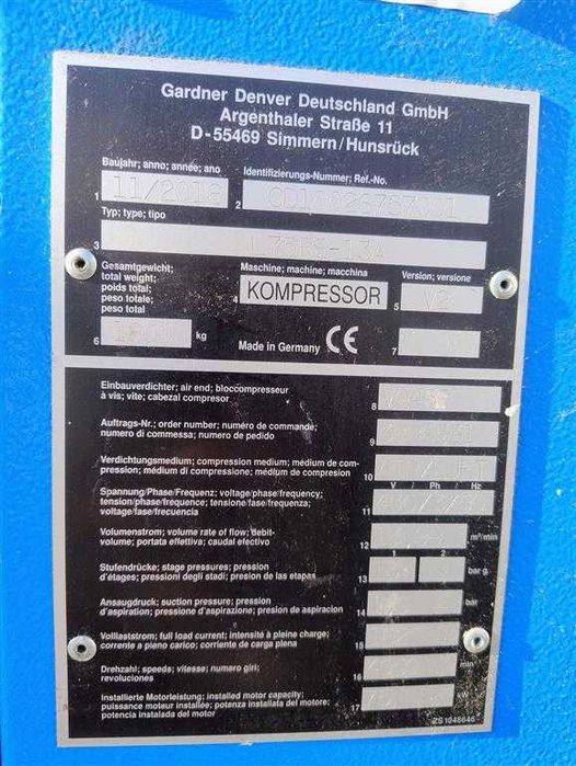 Sprężarka śrubowa Compair L75RS,75KW,S016340